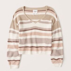 Abercrombie & Fitch Sweetheart Neckline Knit Stripe Sweater